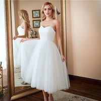 White tulle short prom dress, white homecoming dress - Thumbnail 3
