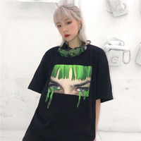 Free Shipping-CYBER PUNK GREEN TEARS TEE - Thumbnail 2