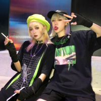 Free Shipping-CYBER PUNK GREEN TEARS TEE - Thumbnail 3