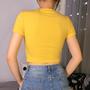 Love Heart Teddy Bear Print Yellow Top-4