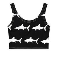 Shark Print Black Tank Top - Thumbnail 3