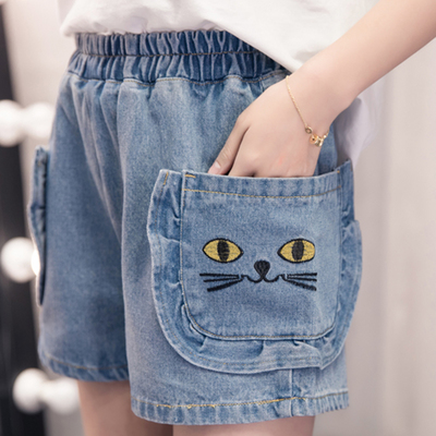 Harajuku new cat denim shorts - Thumbnail 5