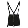 High Waist Black Strap Lace up Zip up Suspender Shorts-3