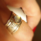 Simone unique rustic stackable moonstone wedding ring -2