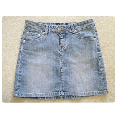 Girls denim skirt with pink details