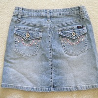 Girls Denim Skirt with Pink Details - Thumbnail 1