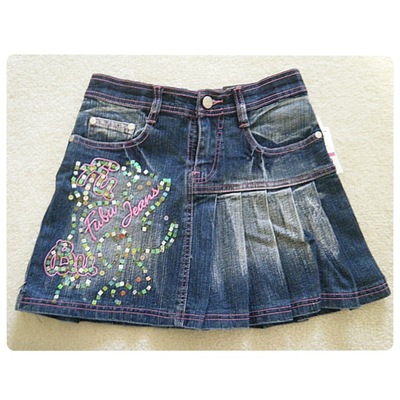 (new with tags) girls fubu the collection pleated denim skirt