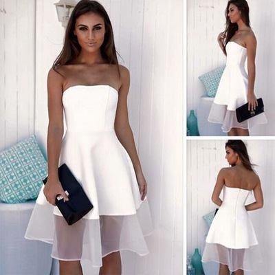 White Strapless Short Homecoming Dresses Under 100