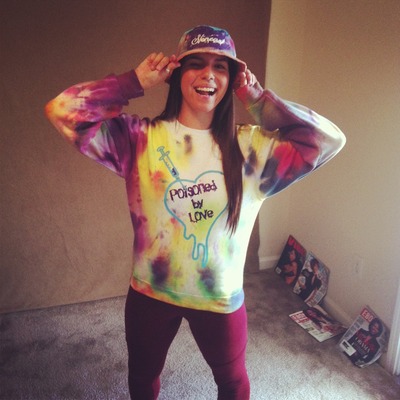 "poisoned by love" crew neck sweater flower child edition.