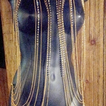 Body Chain with Crystals - Gold