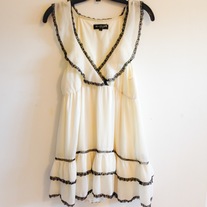 Cream Ruffle Dress S/S