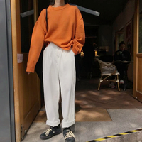 Vintage High Waist Casual Straight Pants - Thumbnail 2