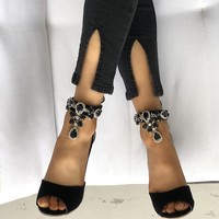 Stylish Shiny Decorated Stiletto Pumps G-2965 - Thumbnail 2