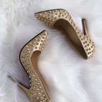 Sexy Glittering Studded Stiletto Pumps G-2974 - Thumbnail 4