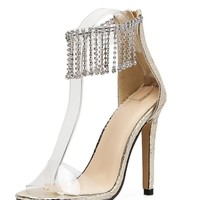 Transparent Shiny Tassel Detailed Thin Pump G-2975 - Thumbnail 3