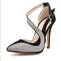 Diamonds Women Fashion Pointed Toe High Heels Shoes G-2981 - Thumbnail 2