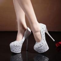 Shinning Sequins Platform Super High Heels Prom Shoes G-2987 - Thumbnail 1