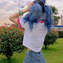 Lovely Girl Rainbow Stripe Color Block Tee-4