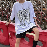Harajuku Skeleton Printed Tee - Thumbnail 3