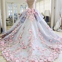 Pretty Flowers Quinceanera Dresses, Ball Gown Long Backless Wedding Gowns,07 - Thumbnail 1