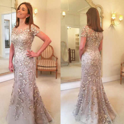 Mermaid mother of the bride dresses with 3d flowers - Thumbnail 5