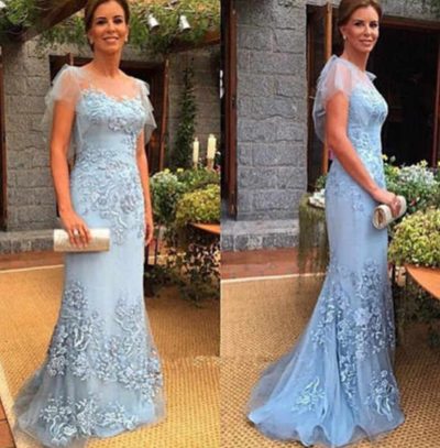 Mermaid Mother of the Bride Dresses with Appliques Lace ED001