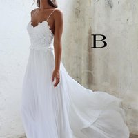 Boho Beach Wedding Dresses Sexy Open Backs Lace White Wedding Gown,09 - Thumbnail 2