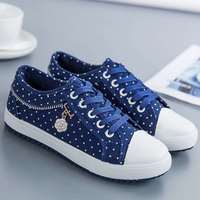 Harajuku sweet new polka dot zipper canvas shoes - Thumbnail 1
