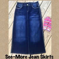 KRISTY LONG DARK DENIM SKIRT - Thumbnail 1