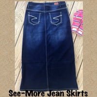 KRISTY LONG DARK DENIM SKIRT - Thumbnail 2