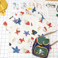 Cute Starfish Shell Print Blouse Shirt - Thumbnail 1