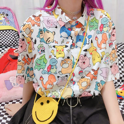 Kawaii Pikachu Printed Shirt