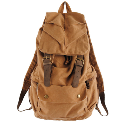 High Quality Vintage Leather Design Canvas Backpacks Bag