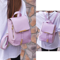 PU Leather Sturdy Student Backpacks - Thumbnail 2