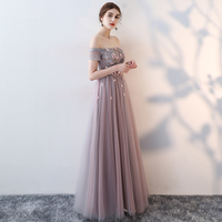 Stylish tulle lace long prom dress, formal dress - Thumbnail 2