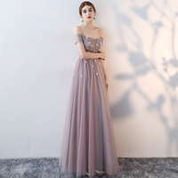 Stylish tulle lace long prom dress, formal dress - Thumbnail 3