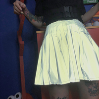 New reflective skirt zippered pleated skirt - Thumbnail 1