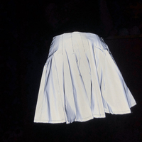 New reflective skirt zippered pleated skirt - Thumbnail 2