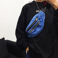 Free Shipping-90s DENIM BUM BAG - Thumbnail 1