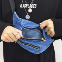 Free Shipping-90s DENIM BUM BAG - Thumbnail 3