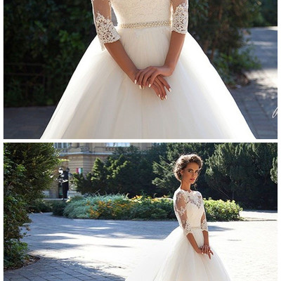 New white/ivory wedding dress lace bridal gown wedding gowns,21 - Thumbnail 5