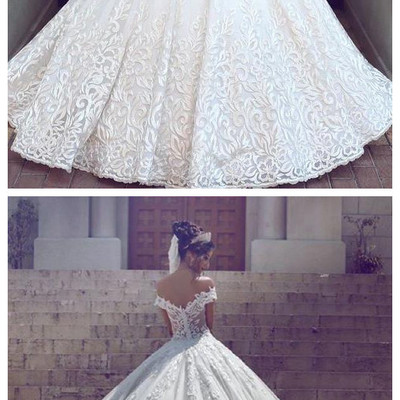 New off-the-shoulder wedding gowns short sleeve ball gowns wedding dress lace on sale,23 - Thumbnail 5