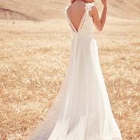 Spaghetti Straps Lace and Chiffon Summer Beach Wedding Dress Boho Bridal Gown,29 - Thumbnail 2