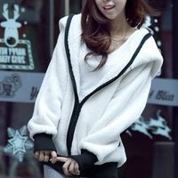 Meng panda plush cute domesticated hen fitted ear thick sweater coat  - Thumbnail 3