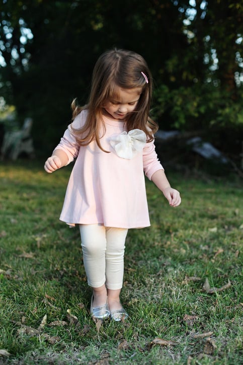 Light Pink Twirl Dress with Flower