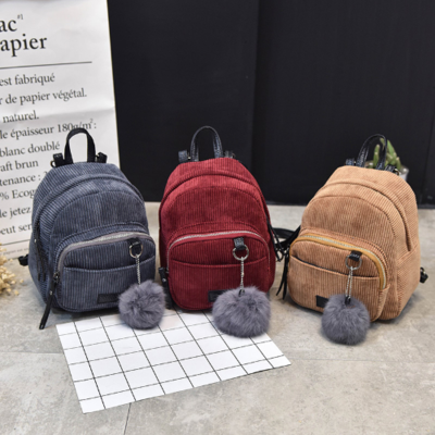 Corduroy mini rucksack backpack
