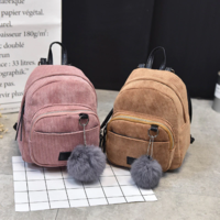 Corduroy Mini Rucksack Backpack - Thumbnail 2