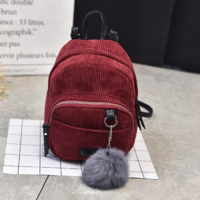 Corduroy Mini Rucksack Backpack - Thumbnail 4