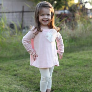 Light Pink Twirl Dress with Flower