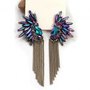 Colorful Bead and Tassel Earrings - Thumbnail 1